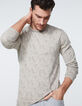 Pull vison tricot fin imprimé feuillage Homme-1