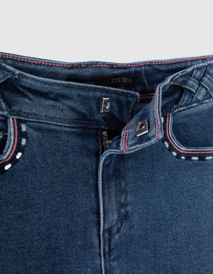 Blauwe waterless MOM-jeans met Atebas-borduursel meisjes - IKKS