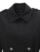Women’s black mixed fabric trench coat + neoprene sleeves-7
