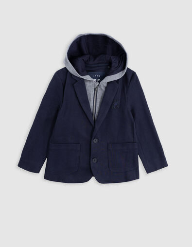 Boys' navy suit jacket with removable piping - IKKS
