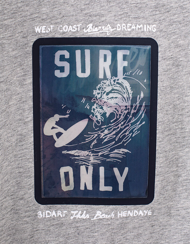 Grijs T-shirt lenticulaire surfopdruk biokatoen jongens -2