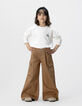 Camel wideleg jeans battlestijl meisjes-2