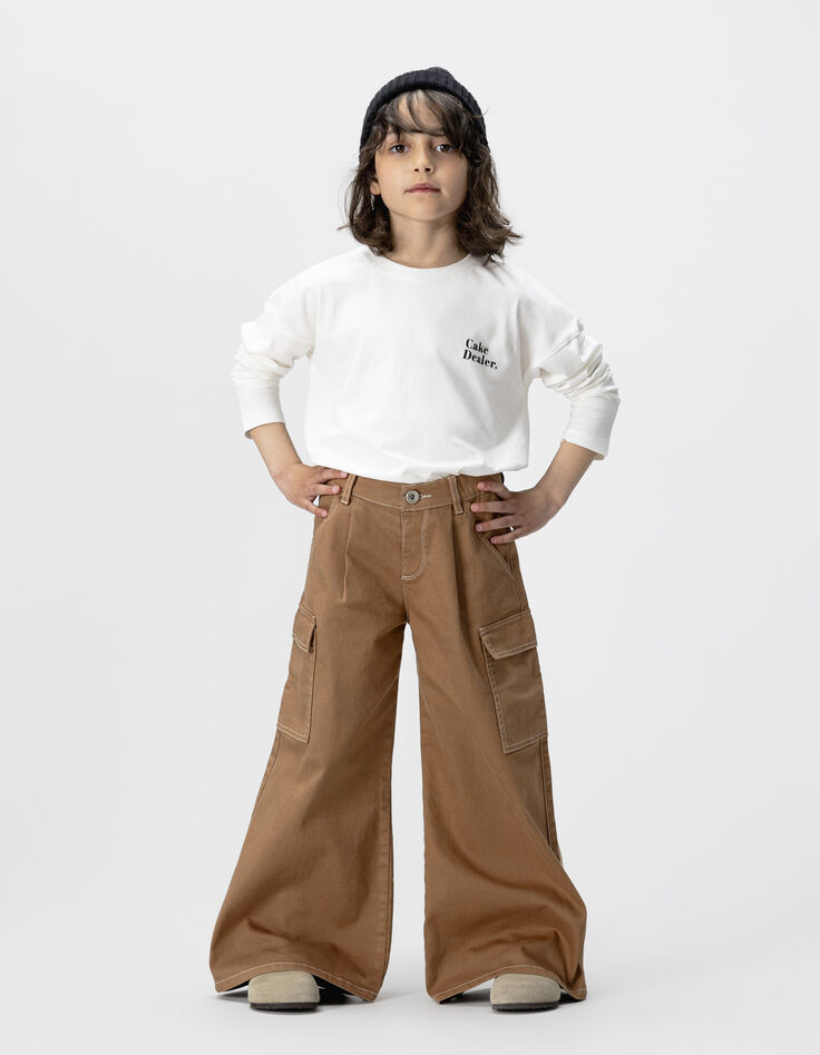 Camel wideleg jeans battlestijl meisjes-2