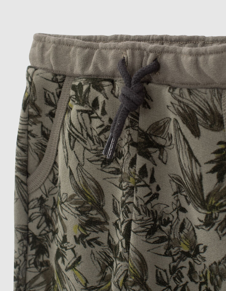 Khaki Jogginghose mit Jungle-Blätterprint für Babyjungen -2