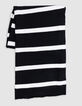 Echarpe noire tricot rayures blanches fille-2
