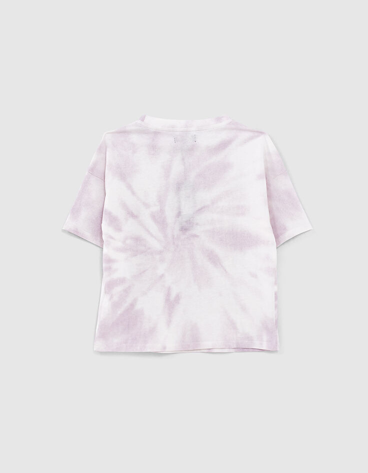 T-shirt blanc cassé bio tie and dye à maxi typo fille-3 T-shirt blanc cassé bio tie and dye à maxi typo fille-3