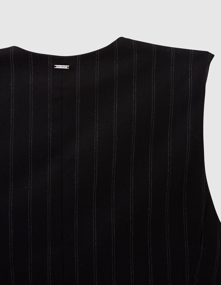 Gilet de costume noir à rayures tennis Femme-2