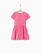 Vestido rosa medio bordado plateado niña-3