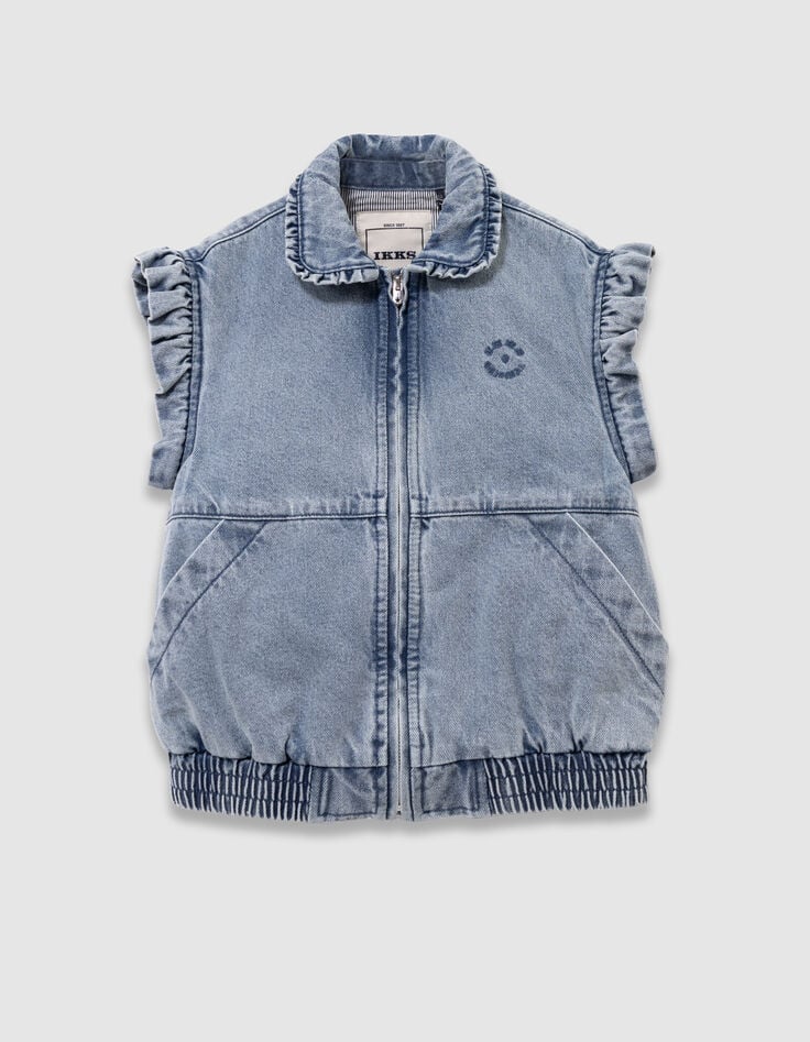 Chaqueta vaquera azul mangas extraíbles niño-5