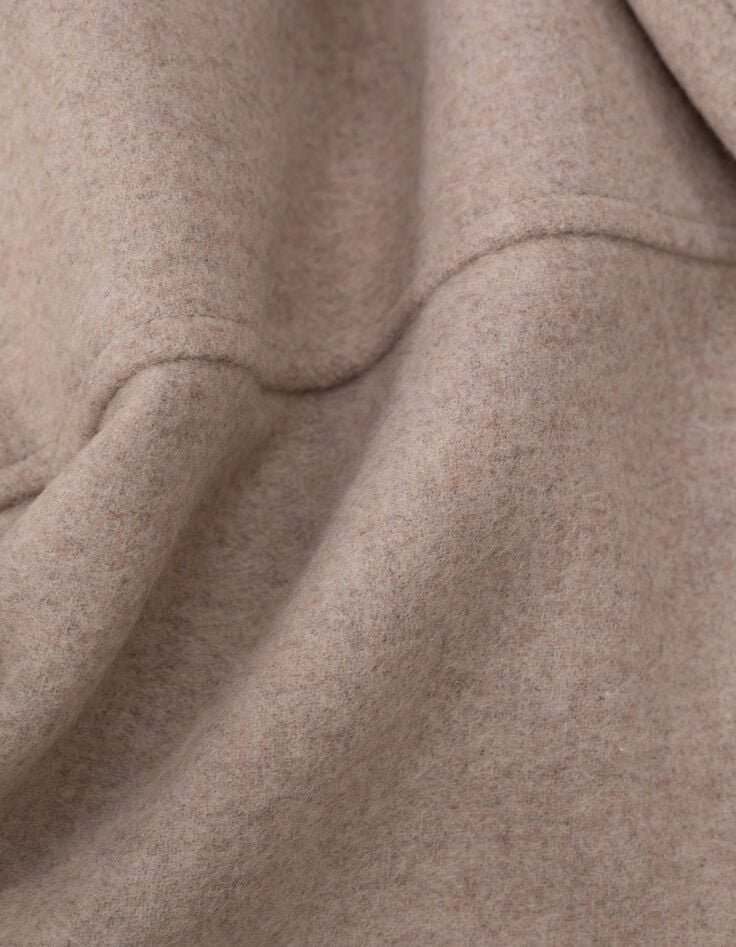 Veste droite beige lainage boutons strass Femme-8