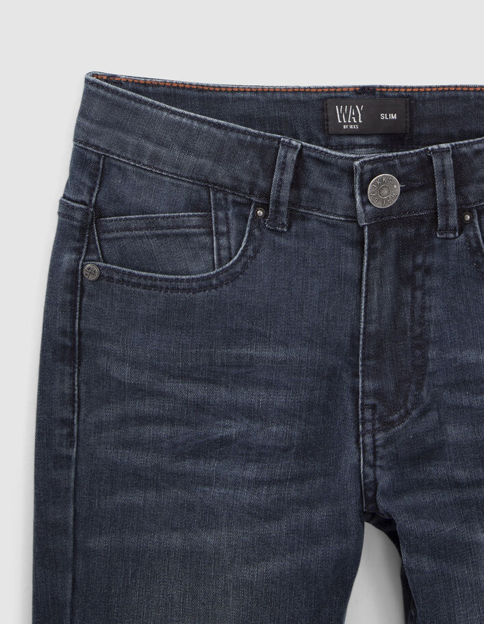 Blaue SLIM-Jungenjeans mit platzierter Used-Optik-3