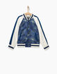 Boys’ dark blue print and white baseball jacket -2