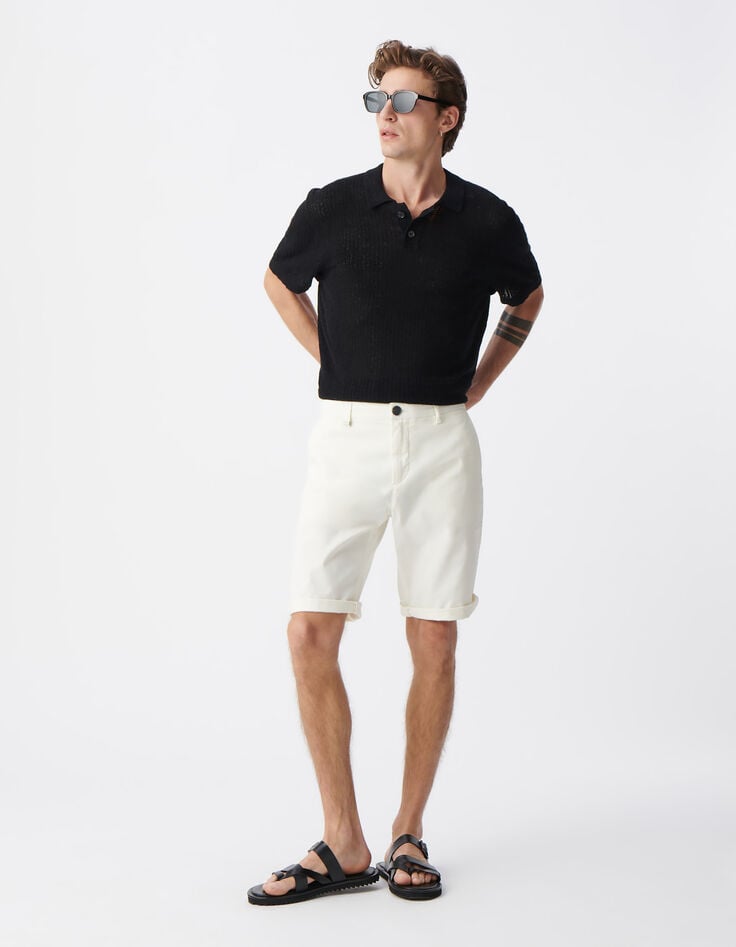 Bermuda CHINO TAPERED craie Homme-1 Bermuda CHINO TAPERED craie Homme-1