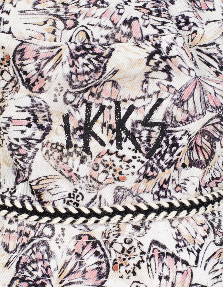 Ecrufarbener Mädchen-Bob mit Paisley-Print -4