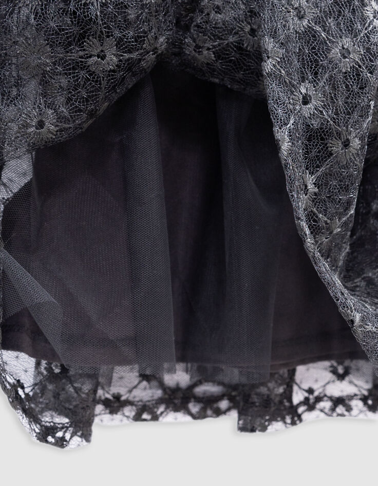 Vestido negro tul bajo encaje niña-5
