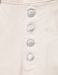 Jean flare beige Waterless boutons apparents Femme-6