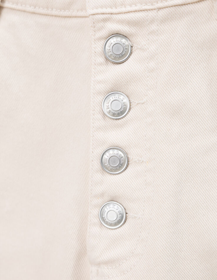 Jean flare beige Waterless boutons apparents Femme-6