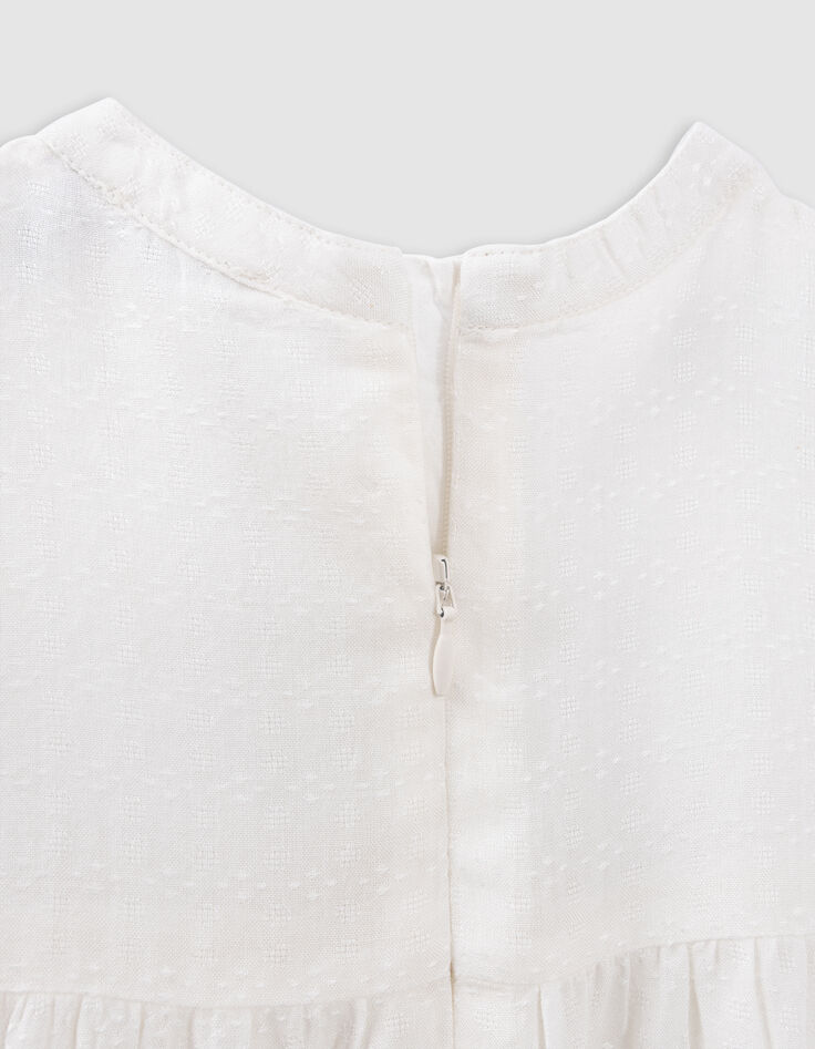 Robe écrue jacquard plastron brodé fille-6