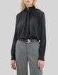 Zwart blouse Pure Edition met lavalli&egrave;rekraag Dames-1
