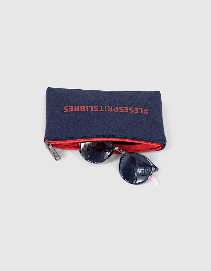 Gafas de sol de color rosa con escamas azules-7
