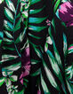 Langes, schwarzes Damenkleid mit tropischem Print-6