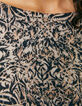 Pull marron en maille fine imprimé arabesque femme-3