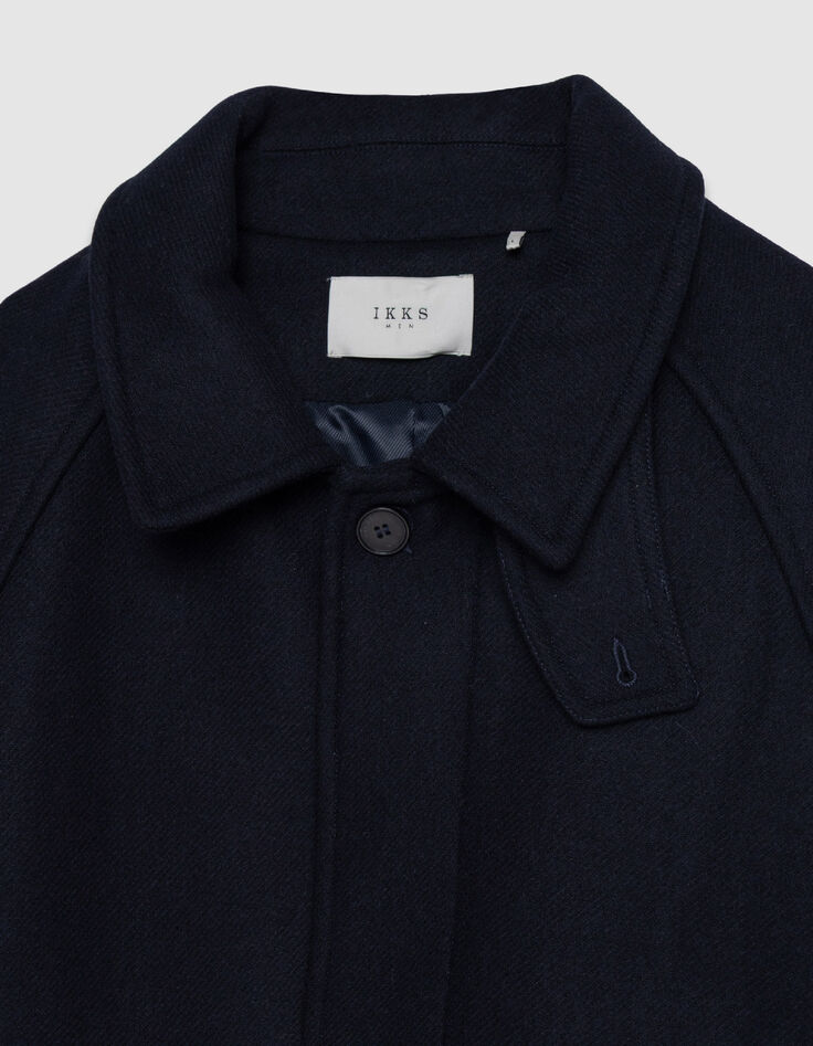 Men's navy blue long coat-6