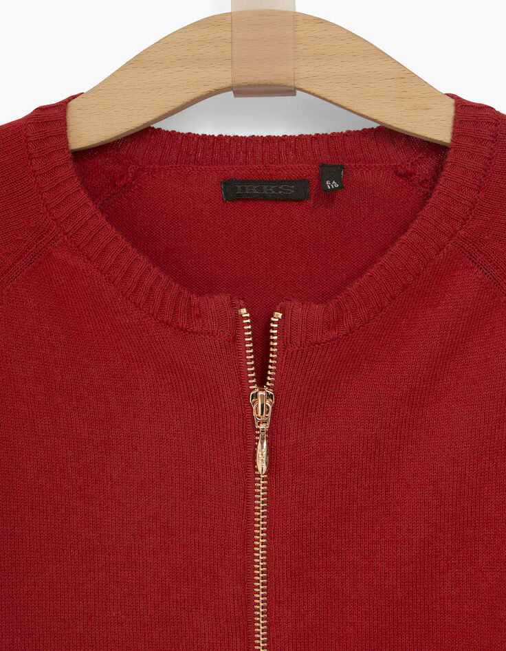 Cardigan rouge fille-3 Cardigan rouge fille-3