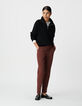 Braune taillierte Damenhose-1