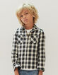 Boys’ black checked shirt -1