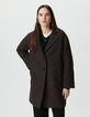 Manteau oversize marron motif zèbre Femme-4