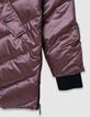 Long quilted hooded jacket for women-4