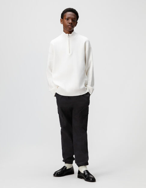 Pantalon battle noir taille élastiquée garçon - IKKS