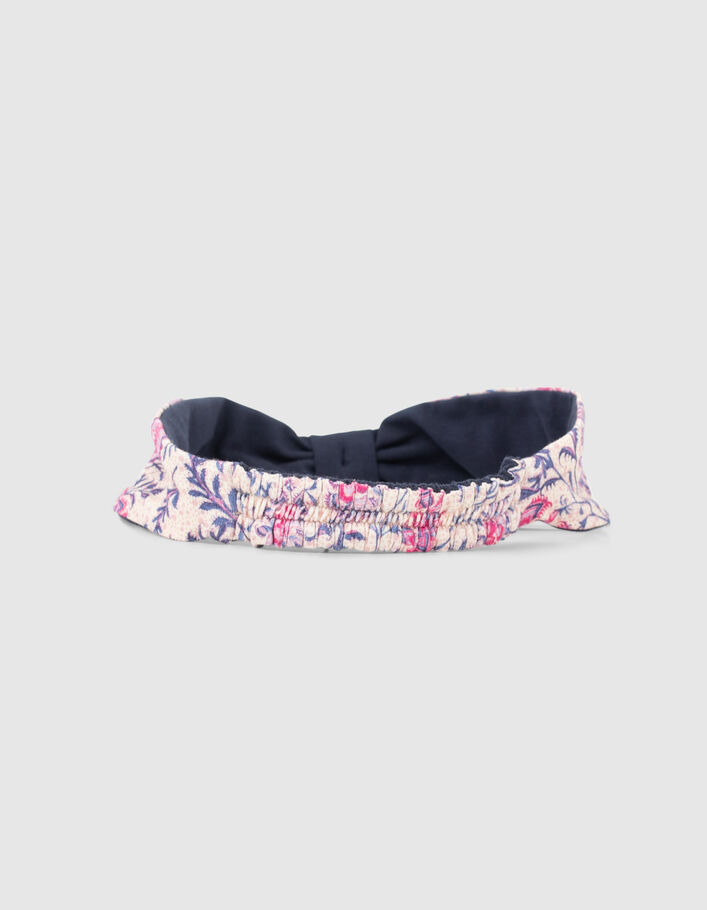 Bandeau réversible rose imprimé et marine bébé fille - IKKS