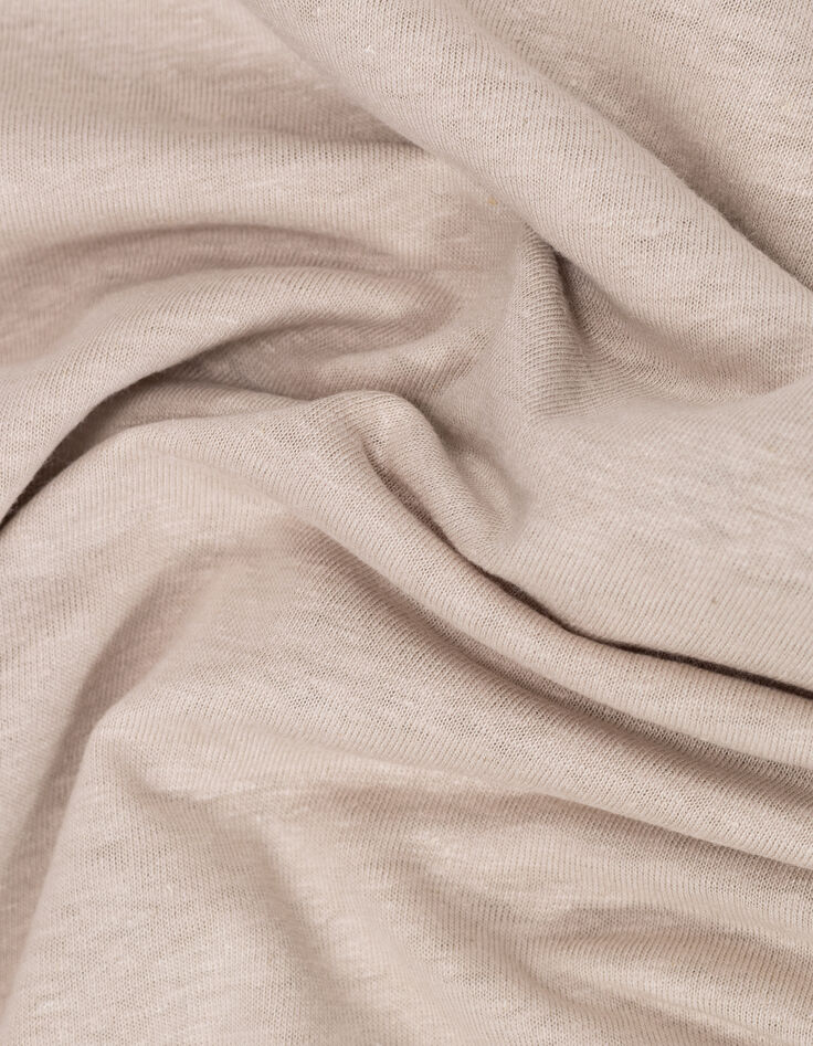 Camiseta sin mangas efecto drapeado beige Mujer-5