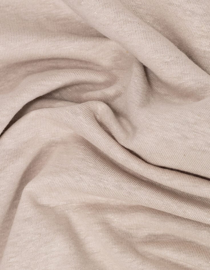 Camiseta sin mangas efecto drapeado beige Mujer-5 Camiseta sin mangas efecto drapeado beige Mujer-5