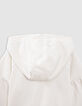 Cardigan écru zippé brodé à capuche fille-7