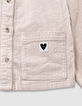 Ecru overshirt ribvelours meisjes-6