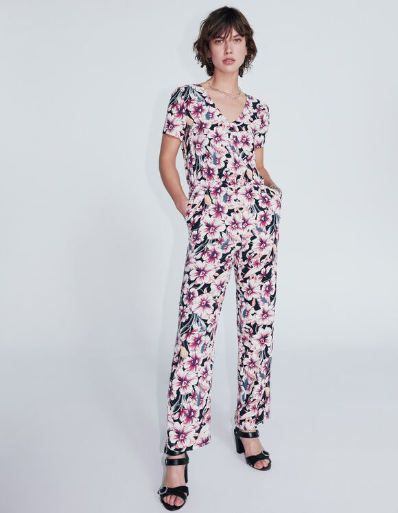 Women’s tropical floral print Ecovero® viscose jumpsuit