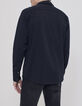 Marineblaues SLIM-Herrenhemd aus 100% Leinen-5