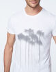 Tee-shirt blanc visuel palmiers flous Homme-3