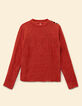 Pull orange tricot d&eacute;cor boutons &eacute;paule I.Code-4