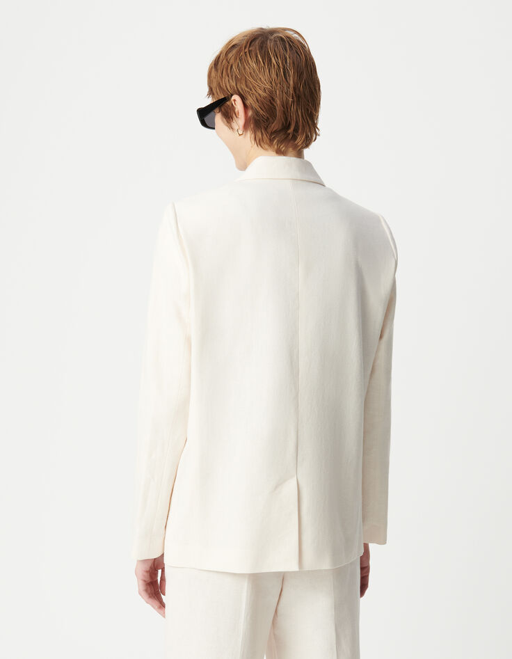 Americana de lino y algodón crudo para Mujer-3