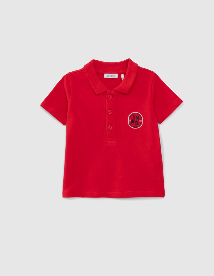 Ensemble polo rouge et bermuda marine b&eacute;b&eacute; gar&ccedil;on-4