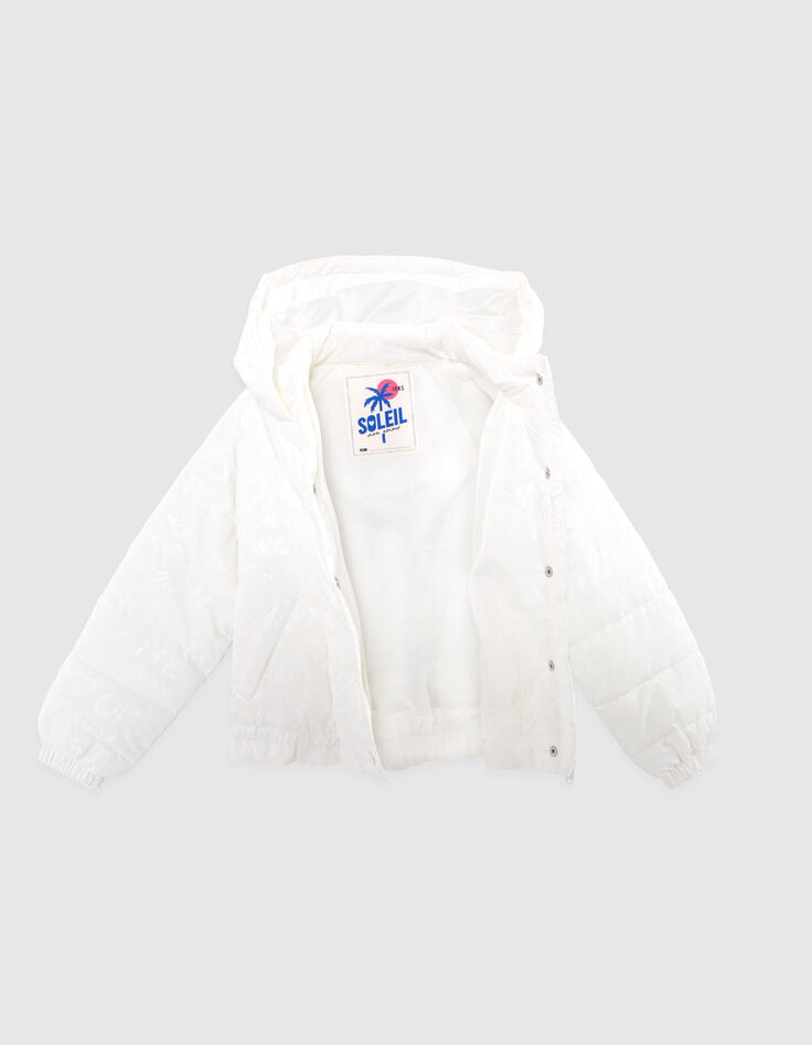 Plumas blanco estampado letras a juego niña-5