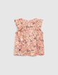 Aprikosenfarbene Ecovero&reg;-M&auml;dchenbluse mit Blumenprint-3
