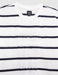 Camiseta blanca algodón orgánico logo WAY rayas niño-2