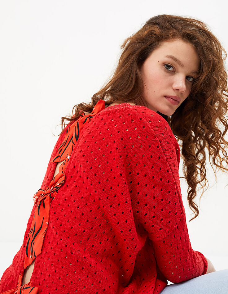 Jersey llama de tricot calado con lazos detrás I.Code-3