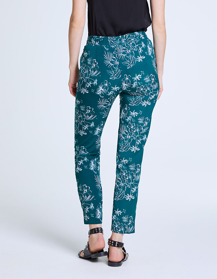 Cr&ecirc;pe broek palm-jungle print dames-3