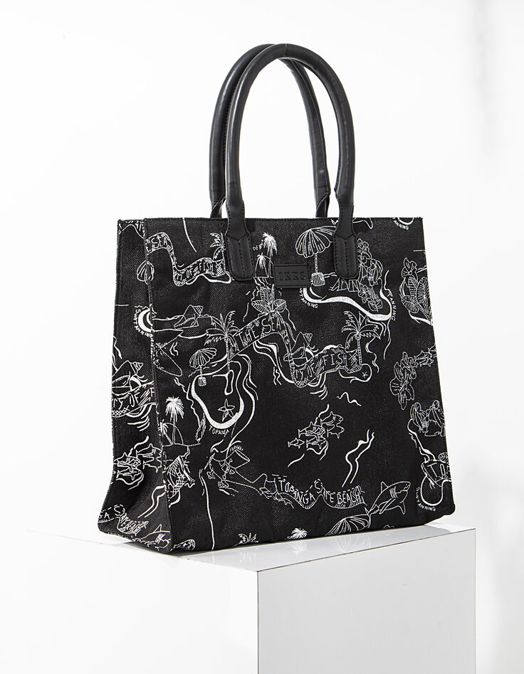 Sac cabas en toile canevas imprimé Malibu femme-3